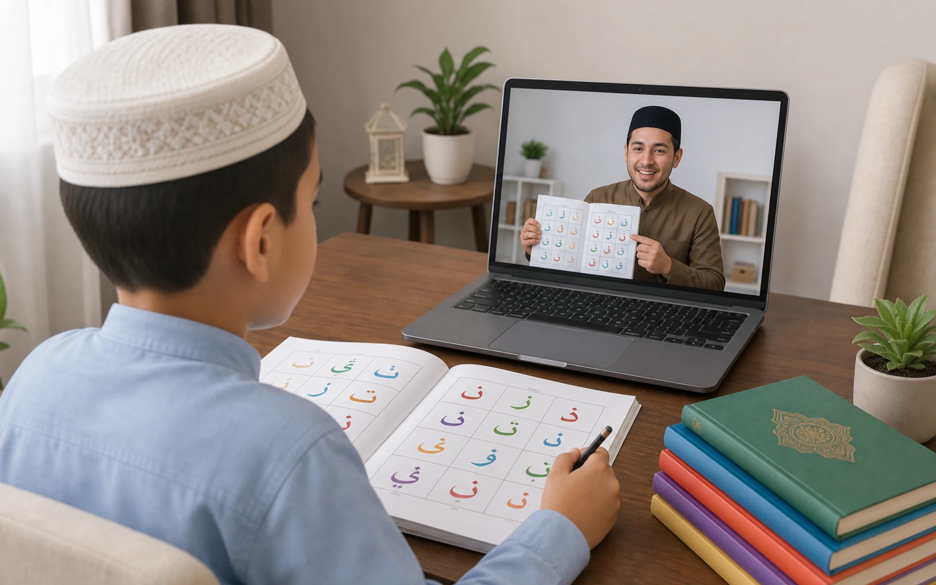 Editorial photograph of Iqra book reading foundations online.